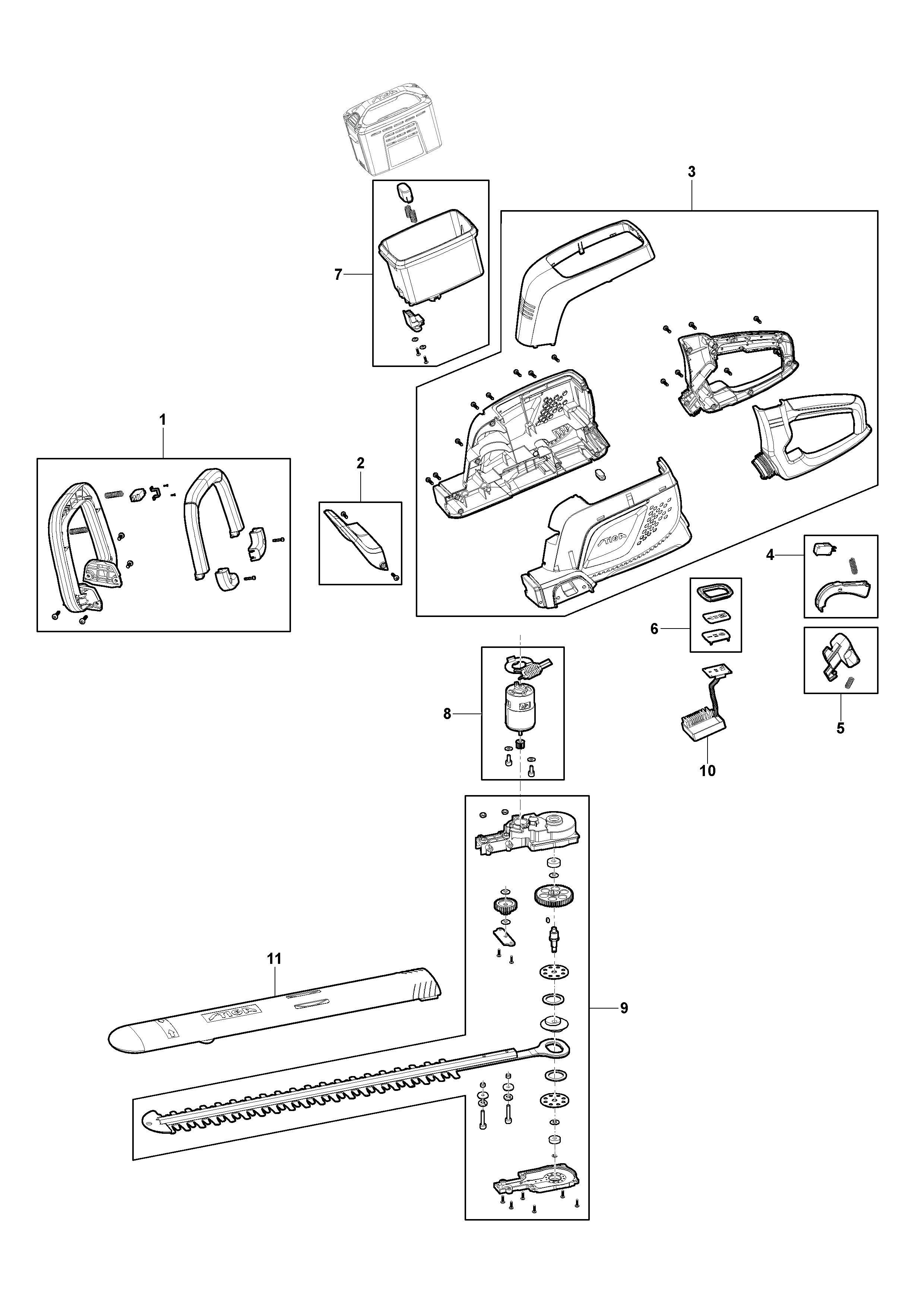 Battery hedge trimmer