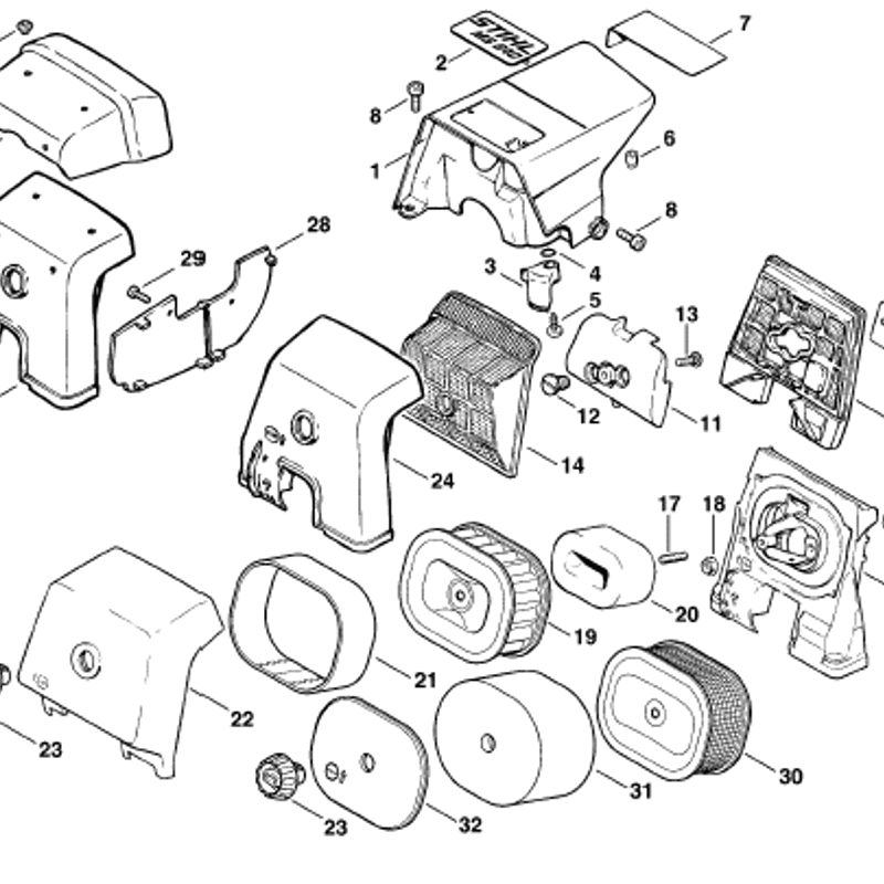 Ms640 Stihl MS 640 Chainsaw (MS640) Parts Diagram, Shroud - Air filter