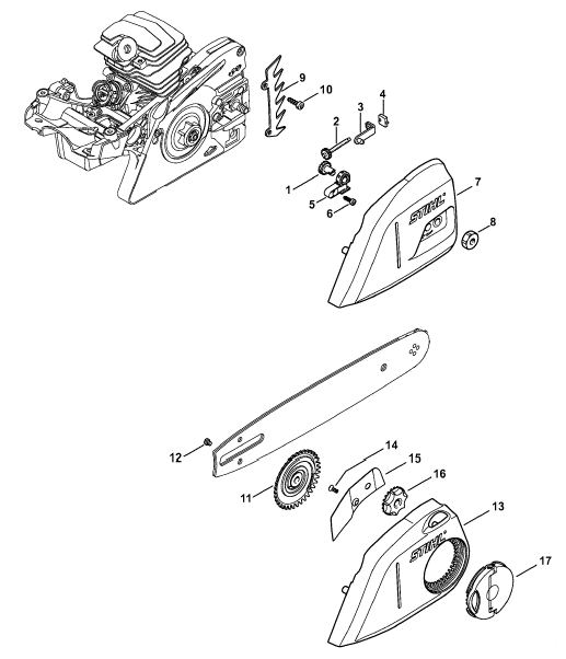 Chain Tensioner & Sprocket Cover