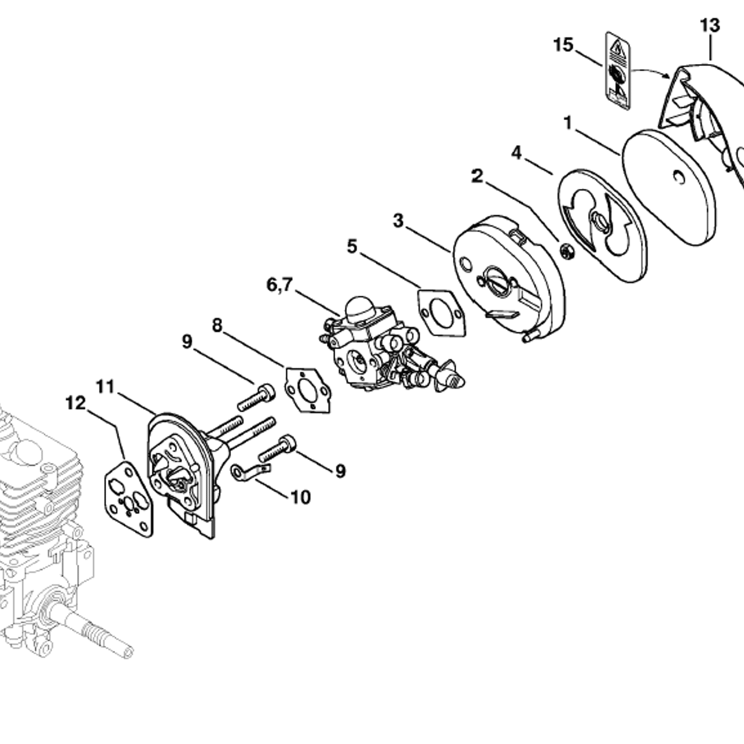 Stihl FS 56 BRUSHCUTTER (FS56RC-EZ) Parts Diagram, Air filter, Spacer ...