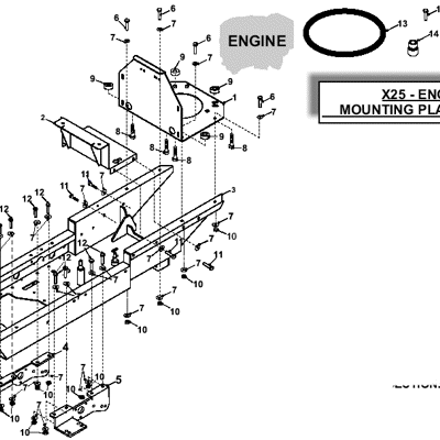 X25 Engine Mounting Plate Assy