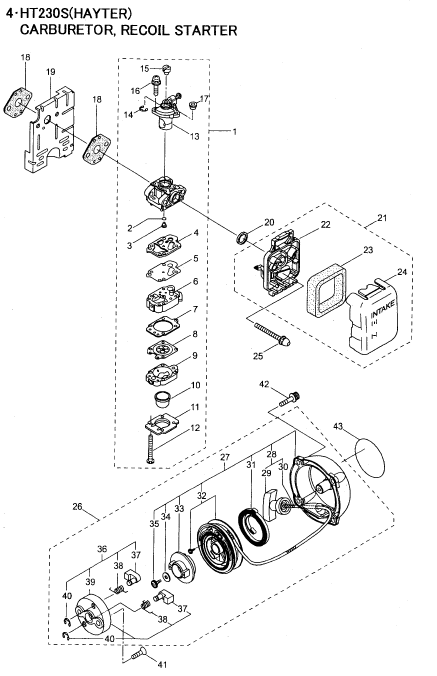 Carburetor Recoil Starter