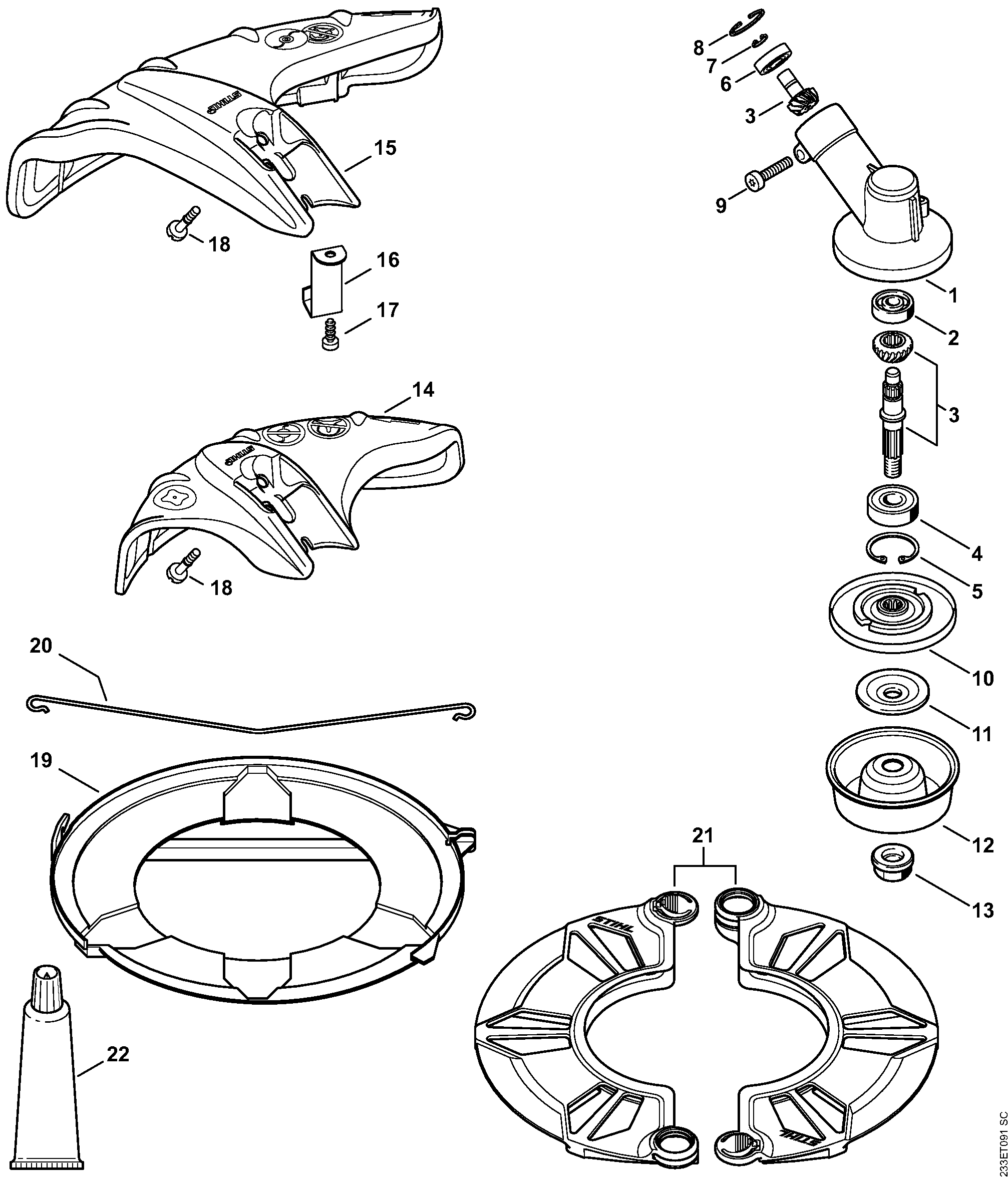 Gear head, deflector