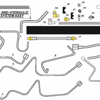 4WD Hydraulic Pipes System Assembly