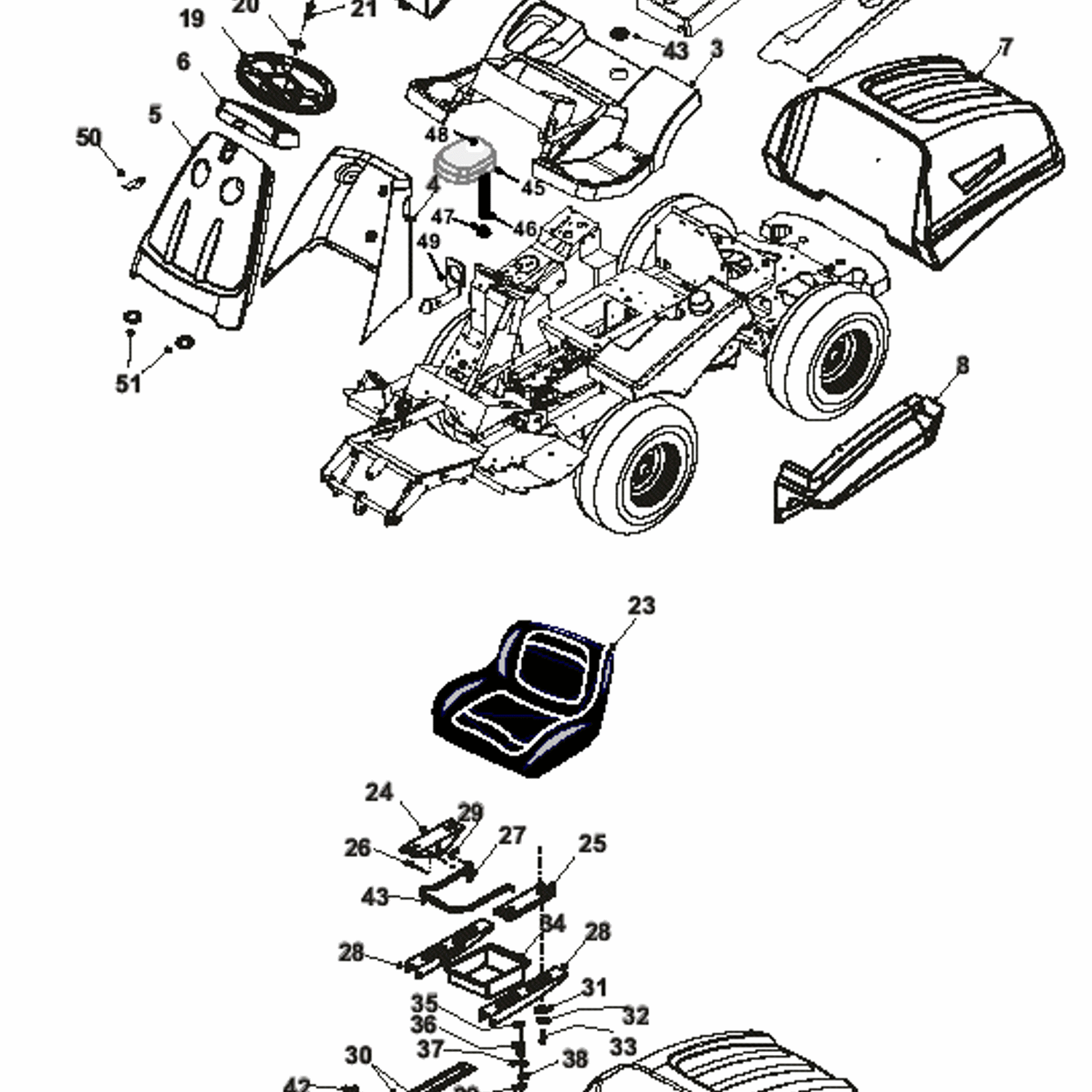 Countax X Series Rider 2010 (2010) Parts Diagram, Bodywork Layout