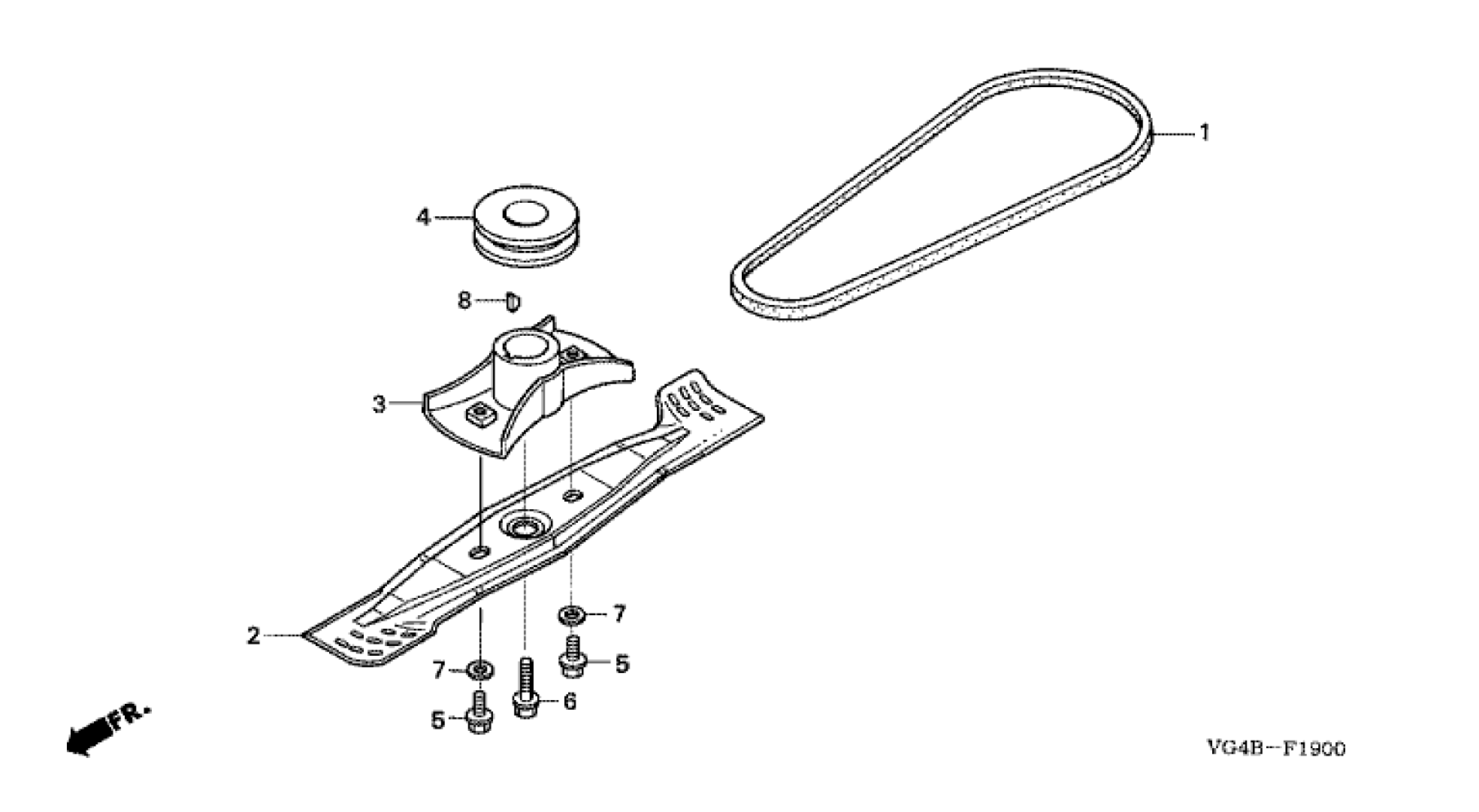 CUTTER BLADE & DRIVE PULLEY 