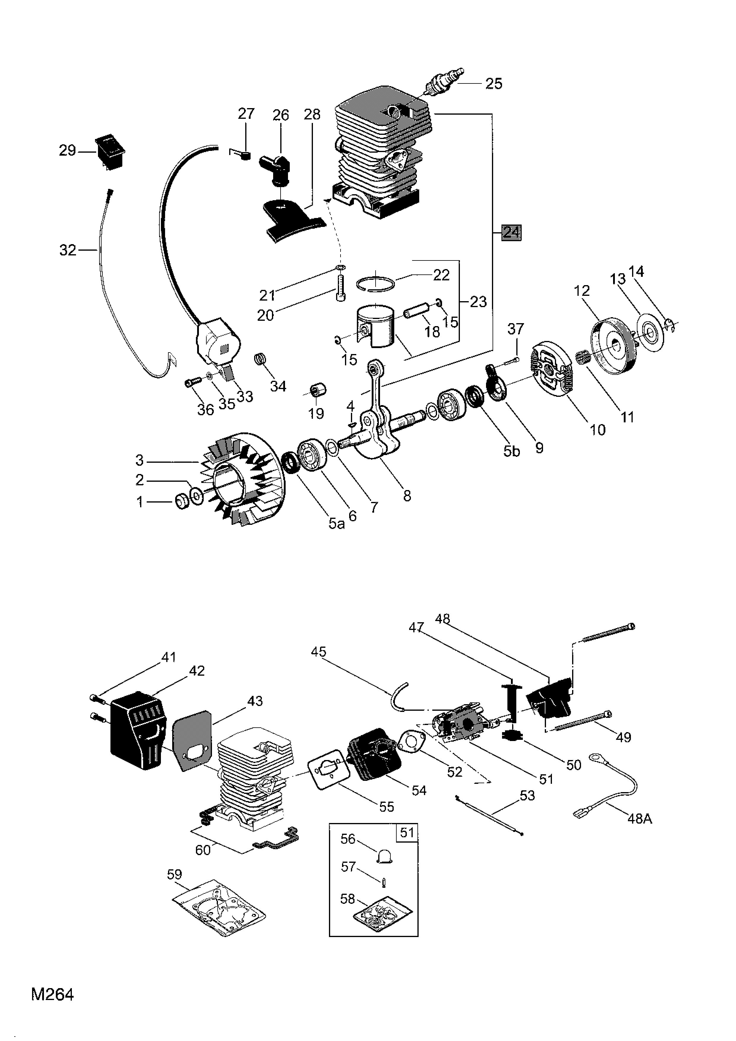 Cylinder + Carburettor