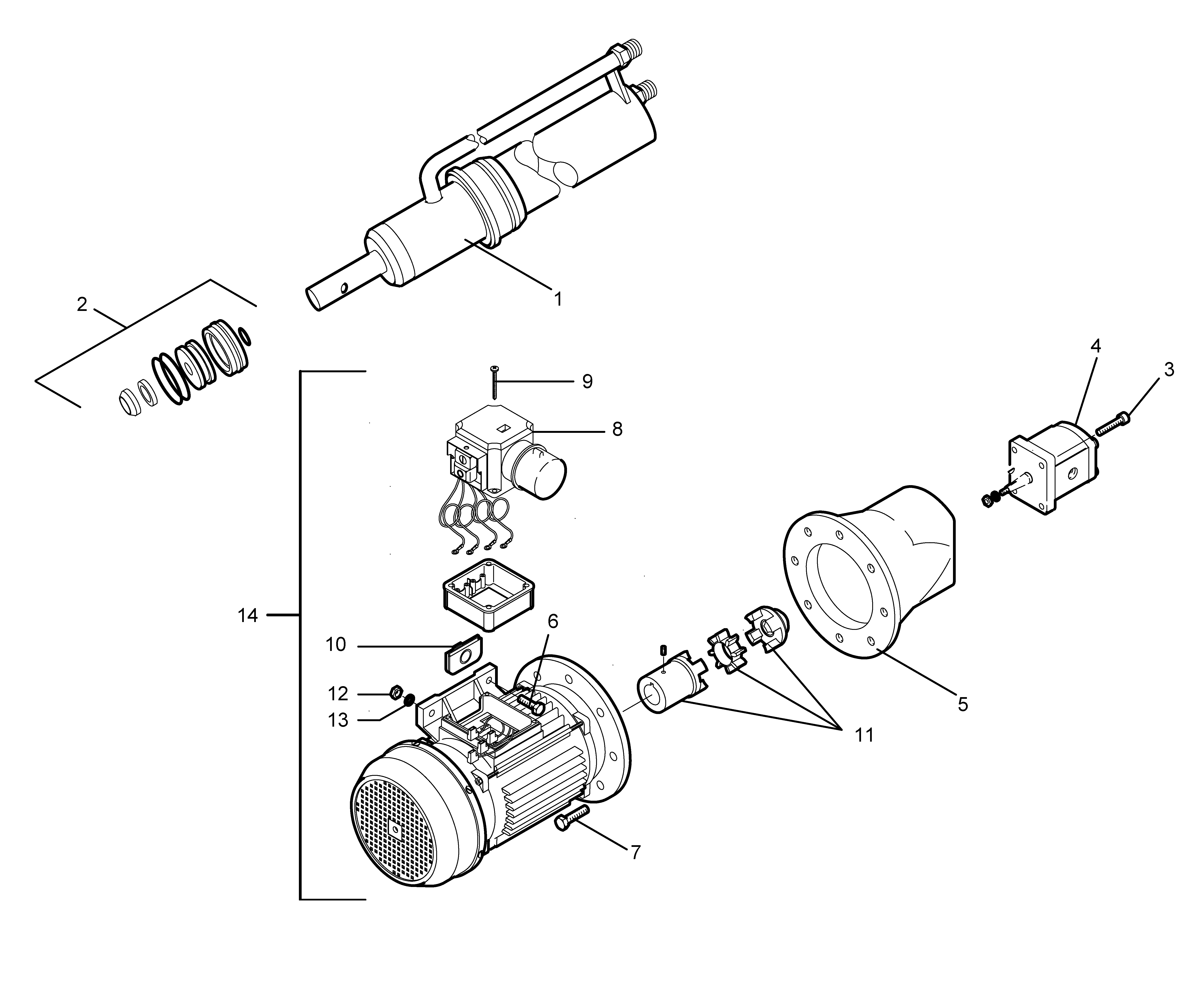 Motor and cylinder