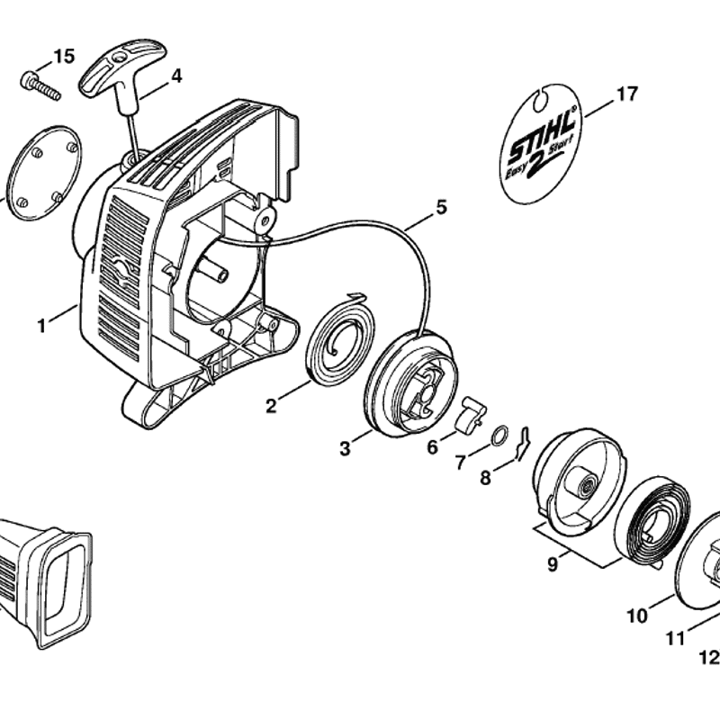 Stihl FS 45 Brushcutter (FS45C-EDZ) Parts Diagram, Rewind starter ...