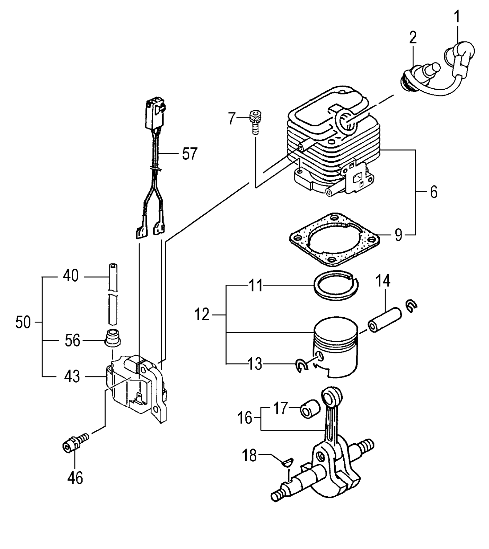 CYLINDER/PISTON/CRANK SHAFT