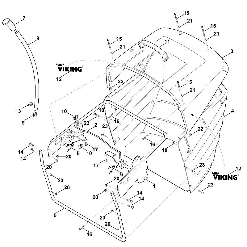 Viking MR 4082.1 Rider (MR 4082.1) Parts Diagram, M - Grass Bag