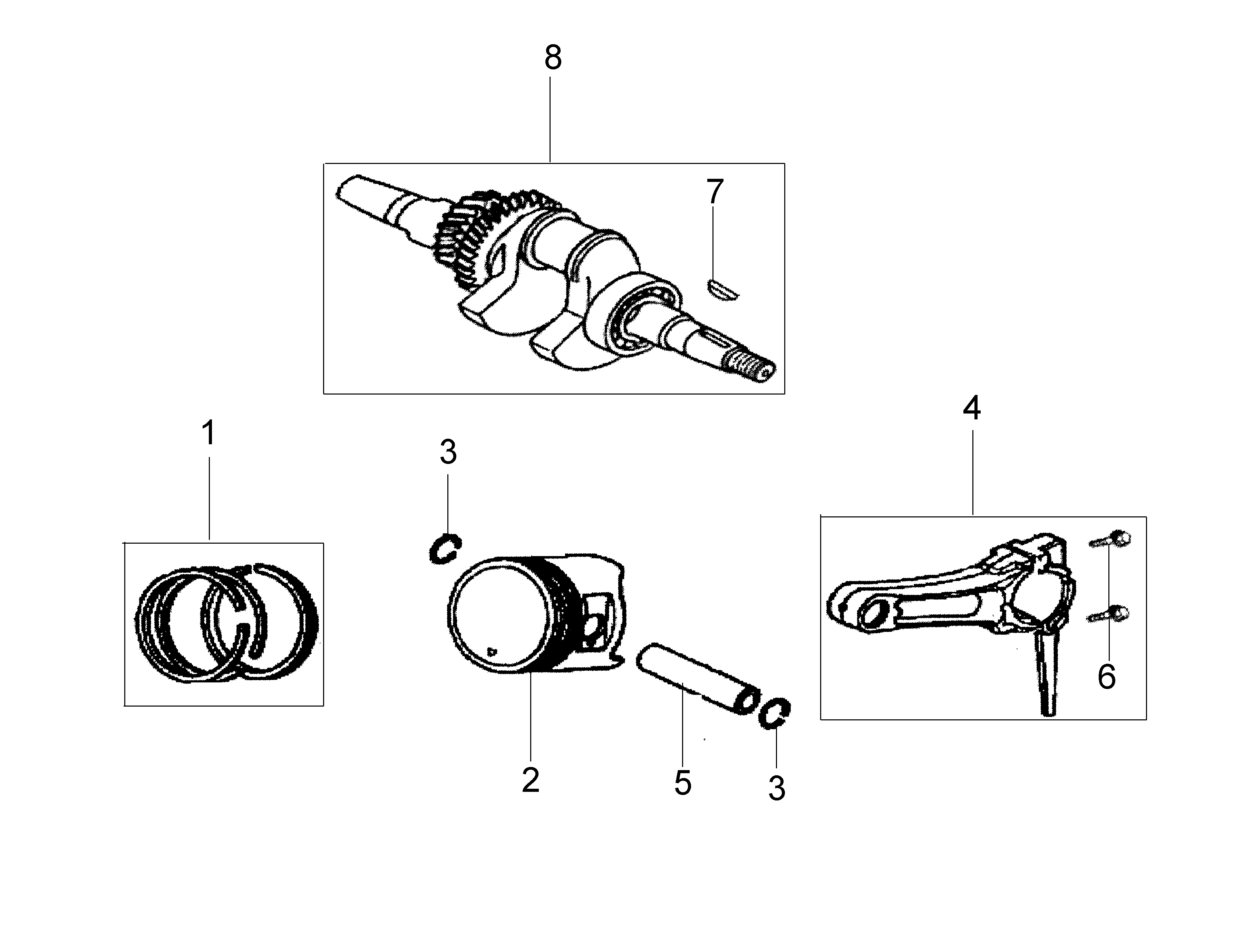 Crankshaft and piston