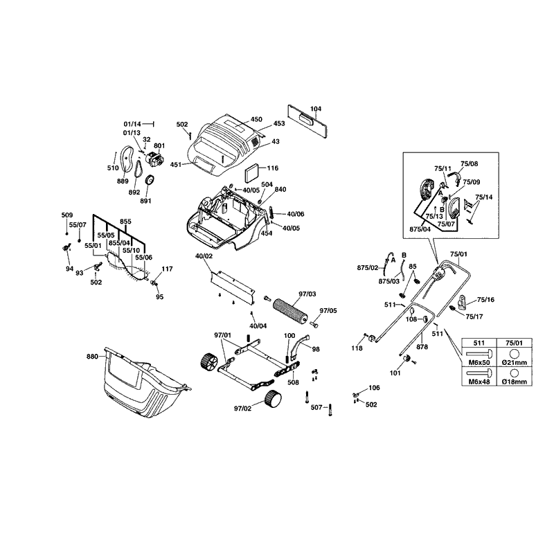 Bosch AMR 32 F Lawn Scarifier (0600888142) Parts Diagram, Page 1