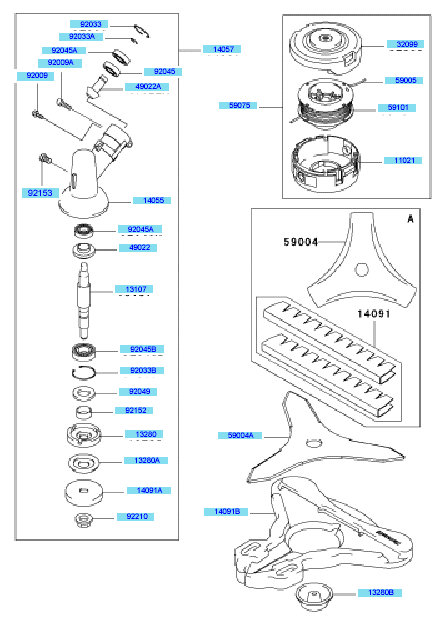 Kawasaki KBH43A (HA043G-BS50) Parts Diagram, Carburetor