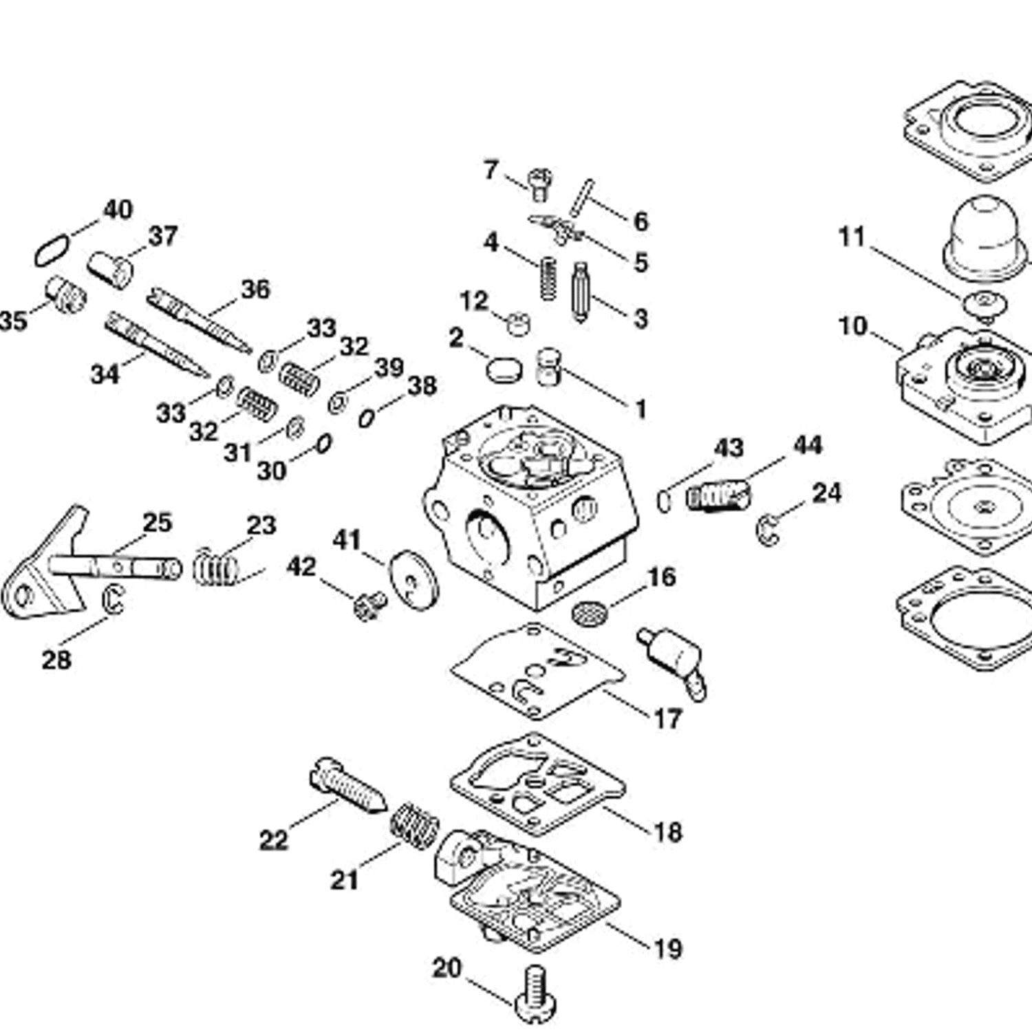 Stihl FS 74 Brushcutter (FS74) Parts Diagram, F-Carburetor WT-329