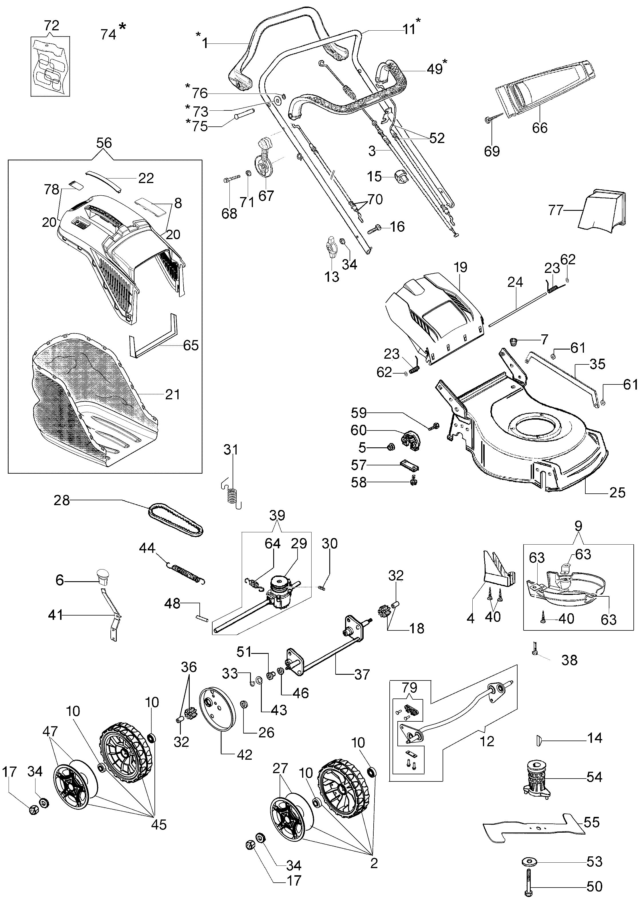 Complete illustrated parts list