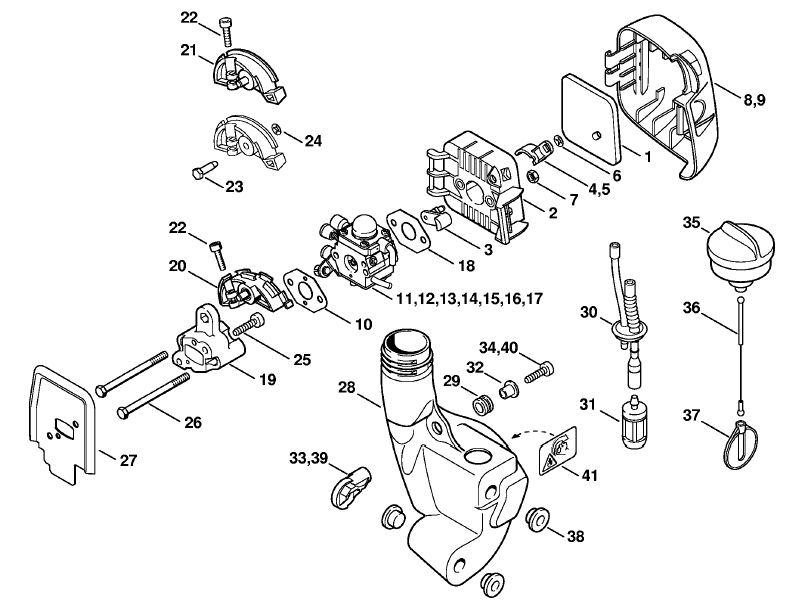 Stihl FS 46 Brushcutter (FS46DZ) Parts Diagram, Rewind starter
