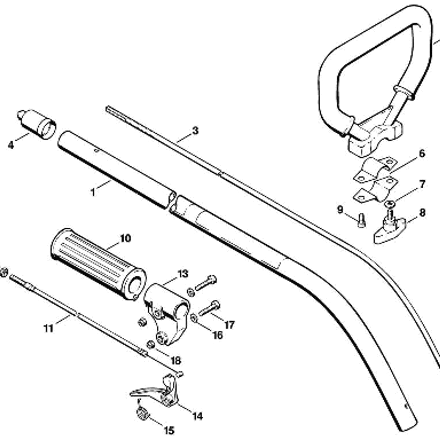 Fs 48 Stihl FS 48 Brushcutter (FS48) Parts Diagram, G-Drive tube, Loop handle