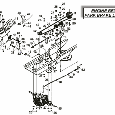 Engine Belt & Park Brake Layout
