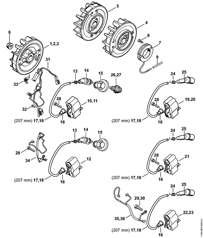 Stihl MS 362 Chainsaw (MS 362 RZ) Parts Diagram, MS362RZ-F IGNITION