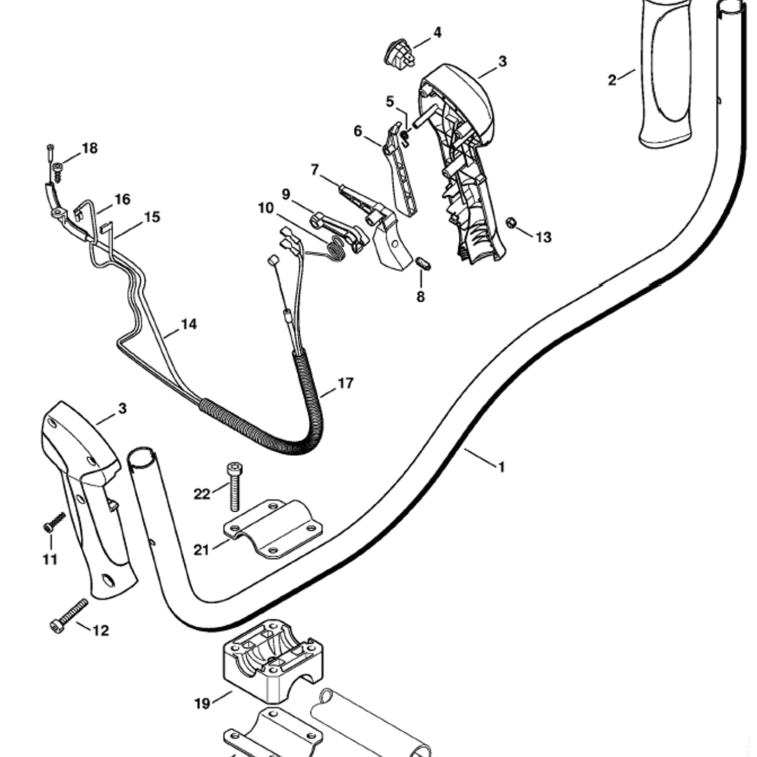 Stihl FS 56 BRUSHCUTTER (FS56C-EZ) Parts Diagram, Bike handle
