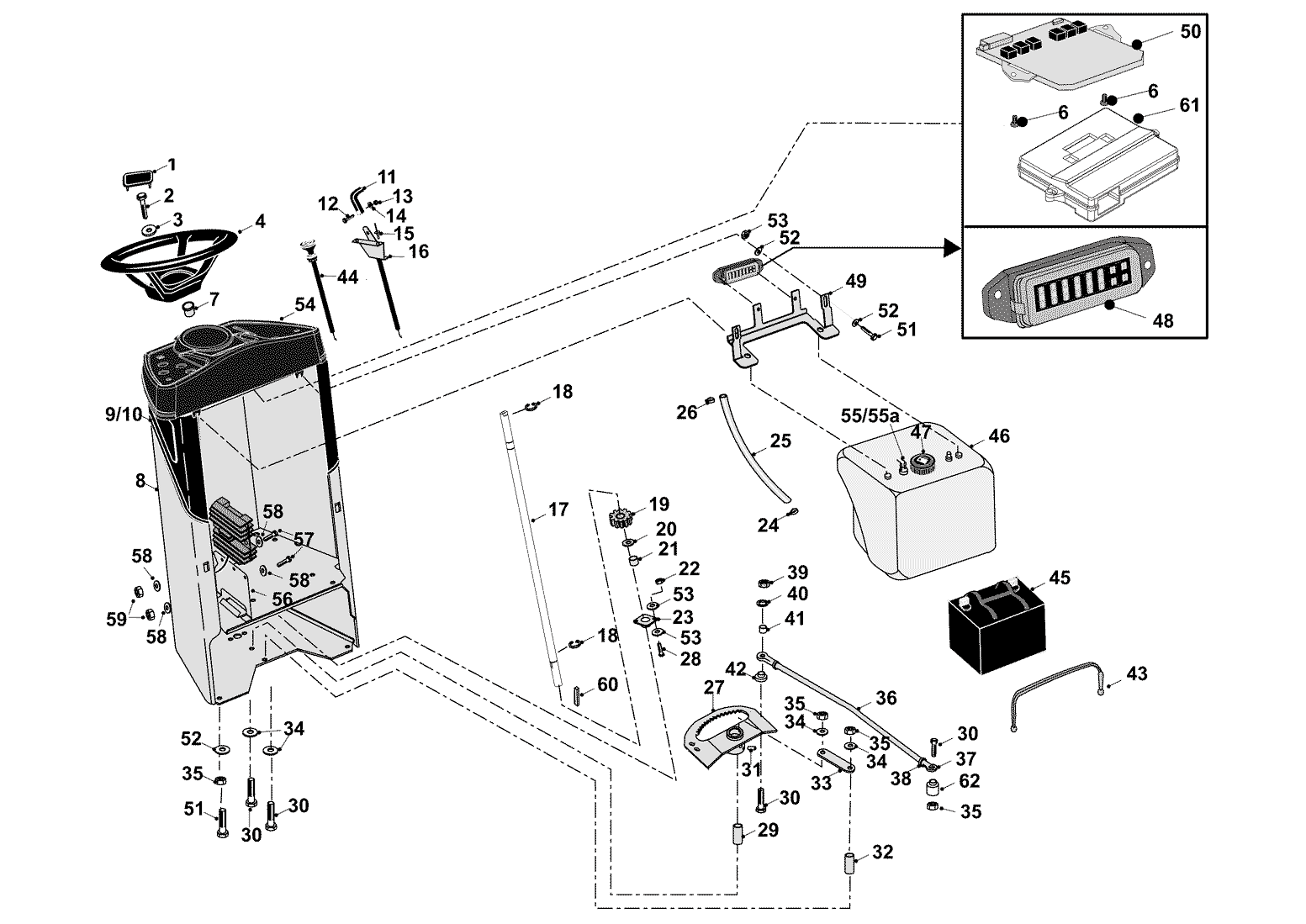 Consol & Steering Assembly