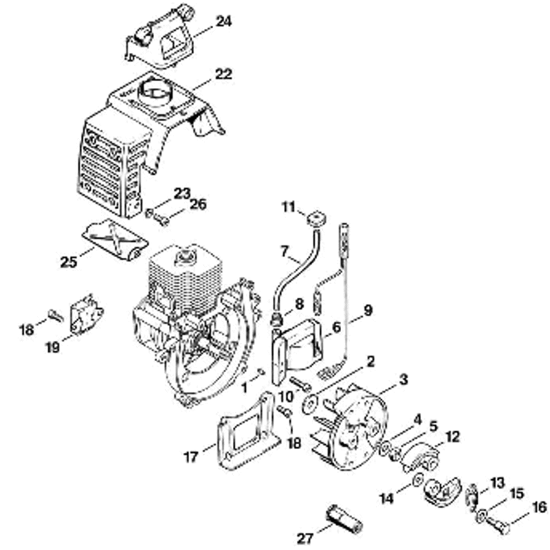 Fs 48 Stihl FS 48 Brushcutter (FS48) Parts Diagram, C-Ignition system, Clutch