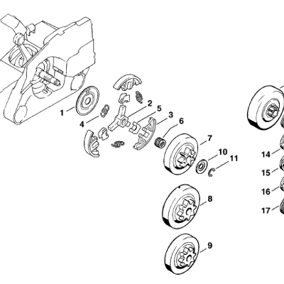Stihl MS 240 Chainsaw (MS240) Parts Diagram, Chain brake Stihl MS 240 Chainsaw (MS240) Parts Diagram, Chain brake