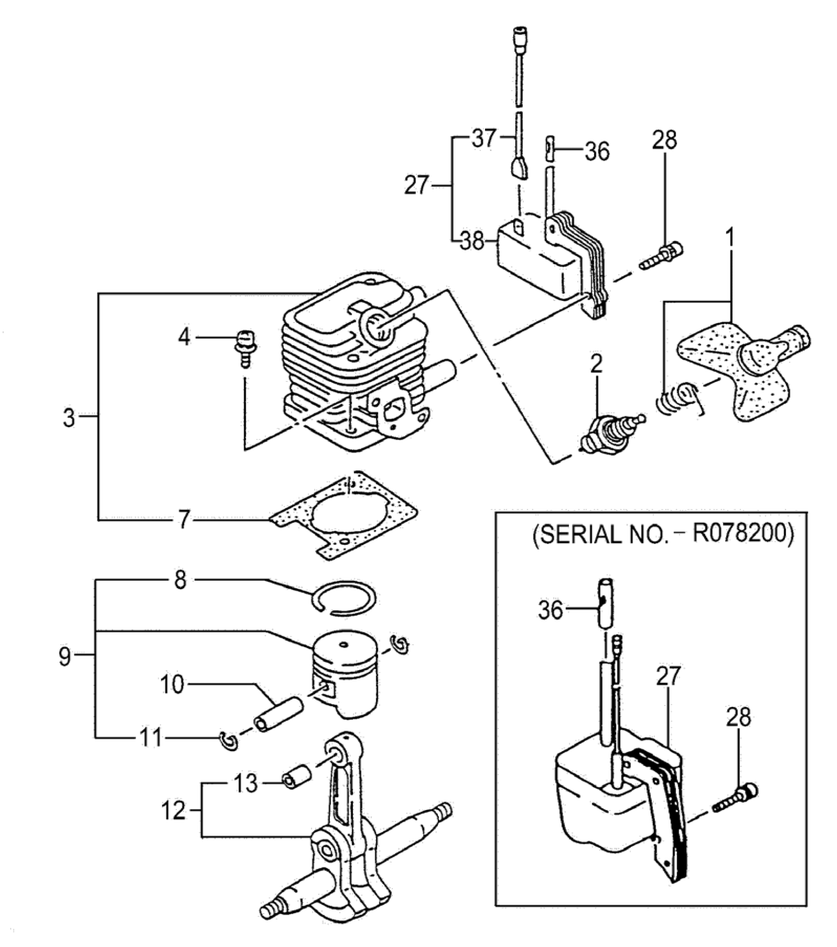 CYLINDER/PISTON/CRANK SHAFT