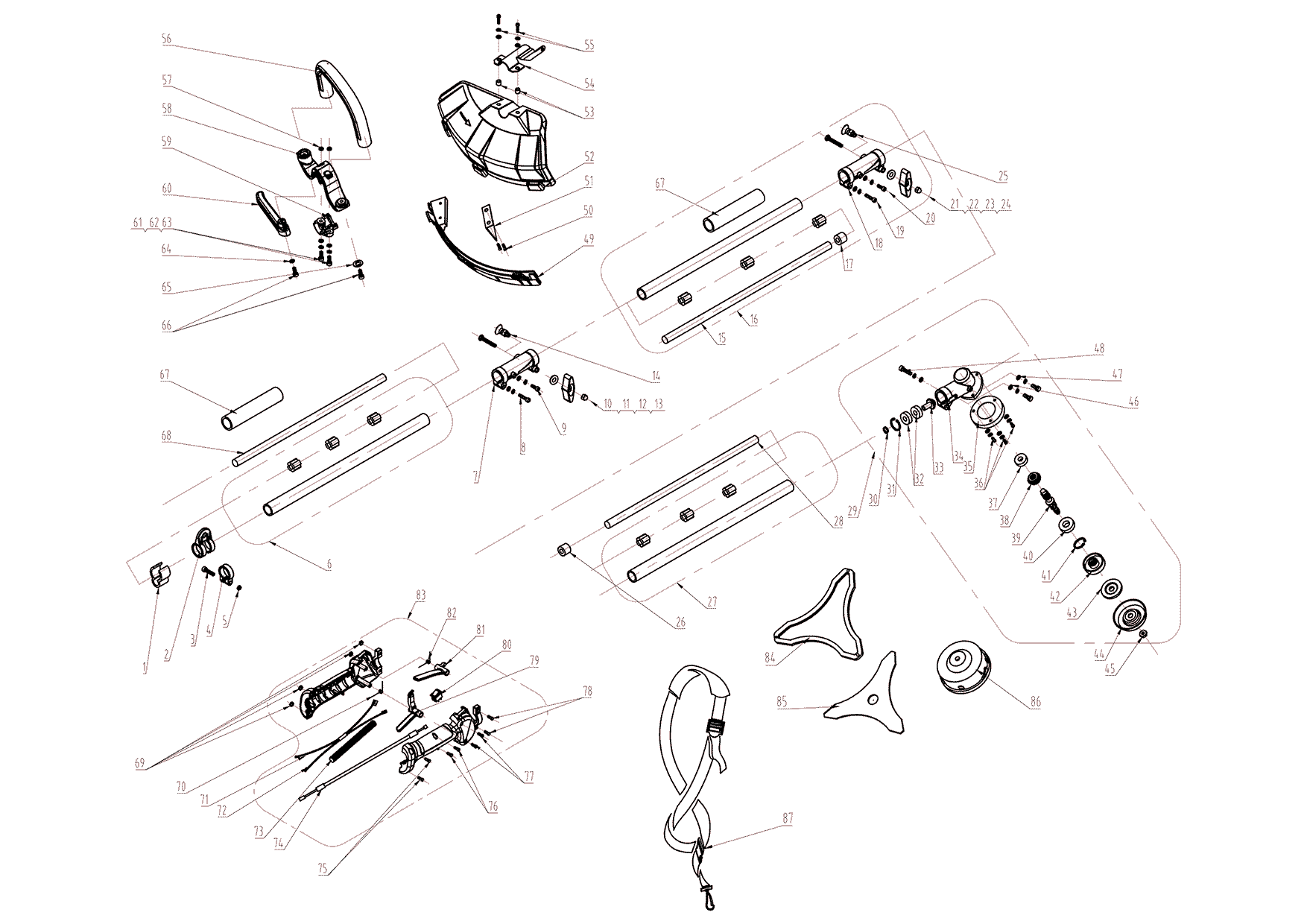 MENEオーダーページ Mitox 28-MT-a (28-MT-a) Parts Diagram, HEDGE TRIMMER