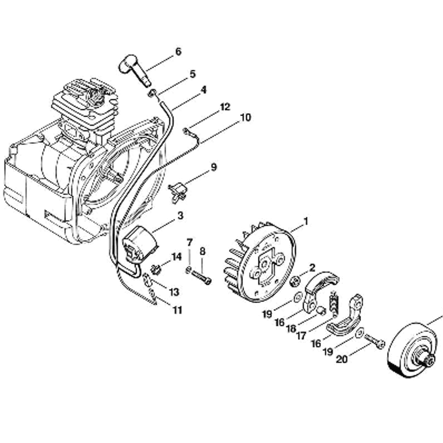 Stihl FS 160 Brushcutter (FS160) Parts Diagram, C-Ignition system