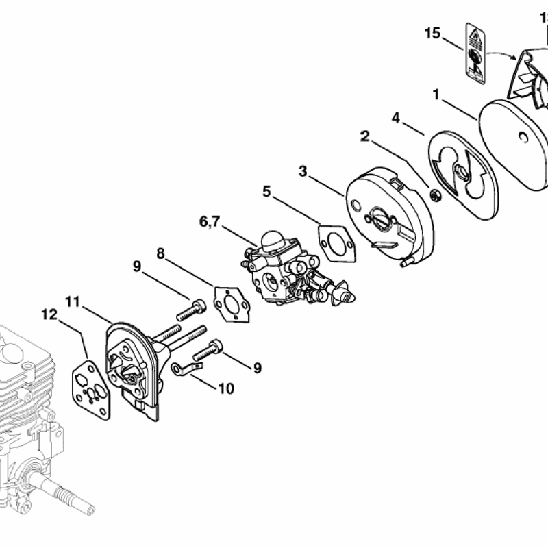 Stihl FS 56 BRUSHCUTTER (FS56R) Parts Diagram, Air filter, Spacer Flange