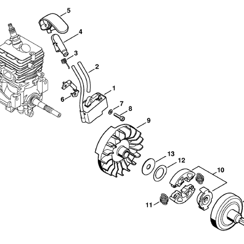 Stihl FS 56 BRUSHCUTTER (FS56R) Parts Diagram, Ignition system, Clutch