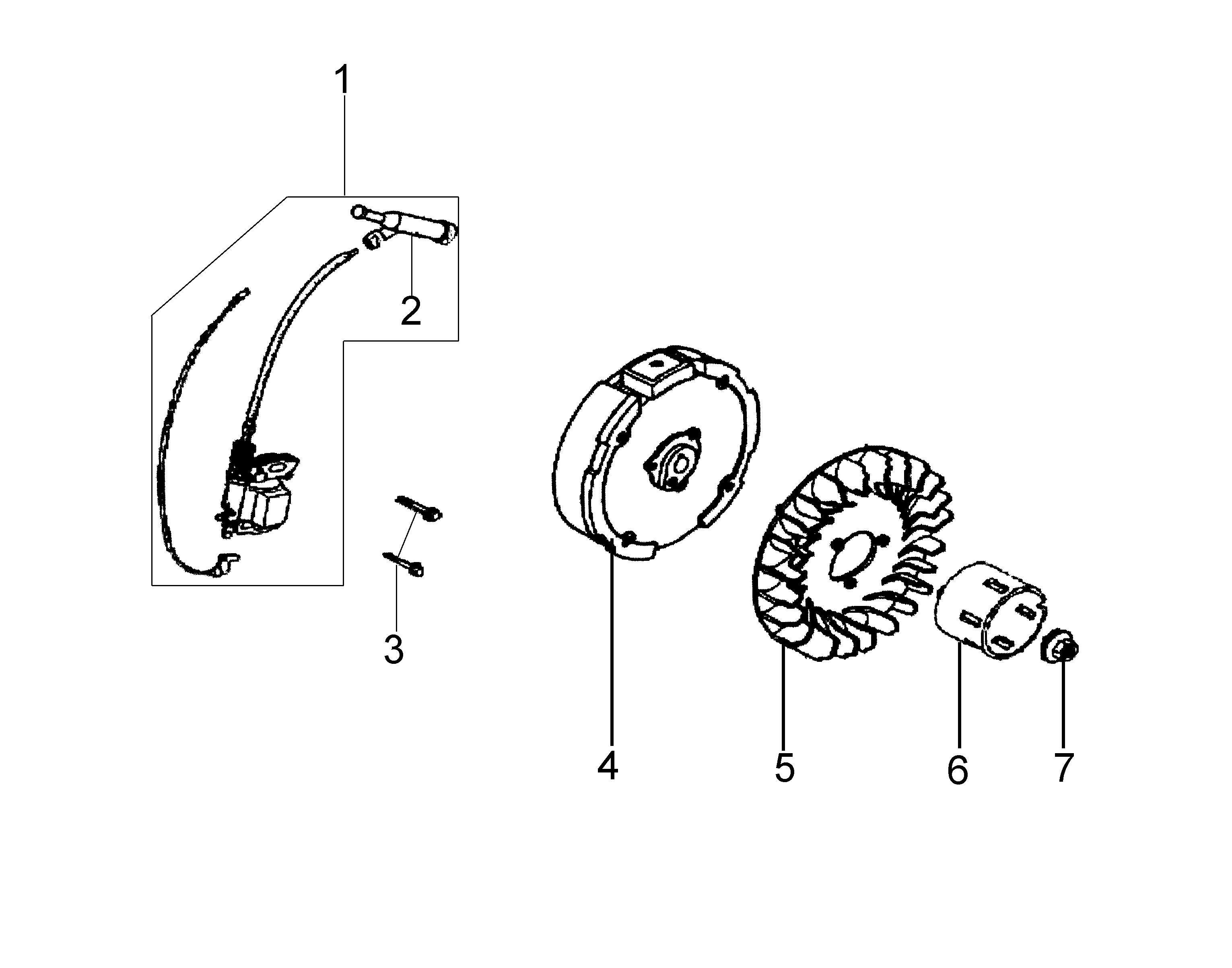 Flywheel and coil