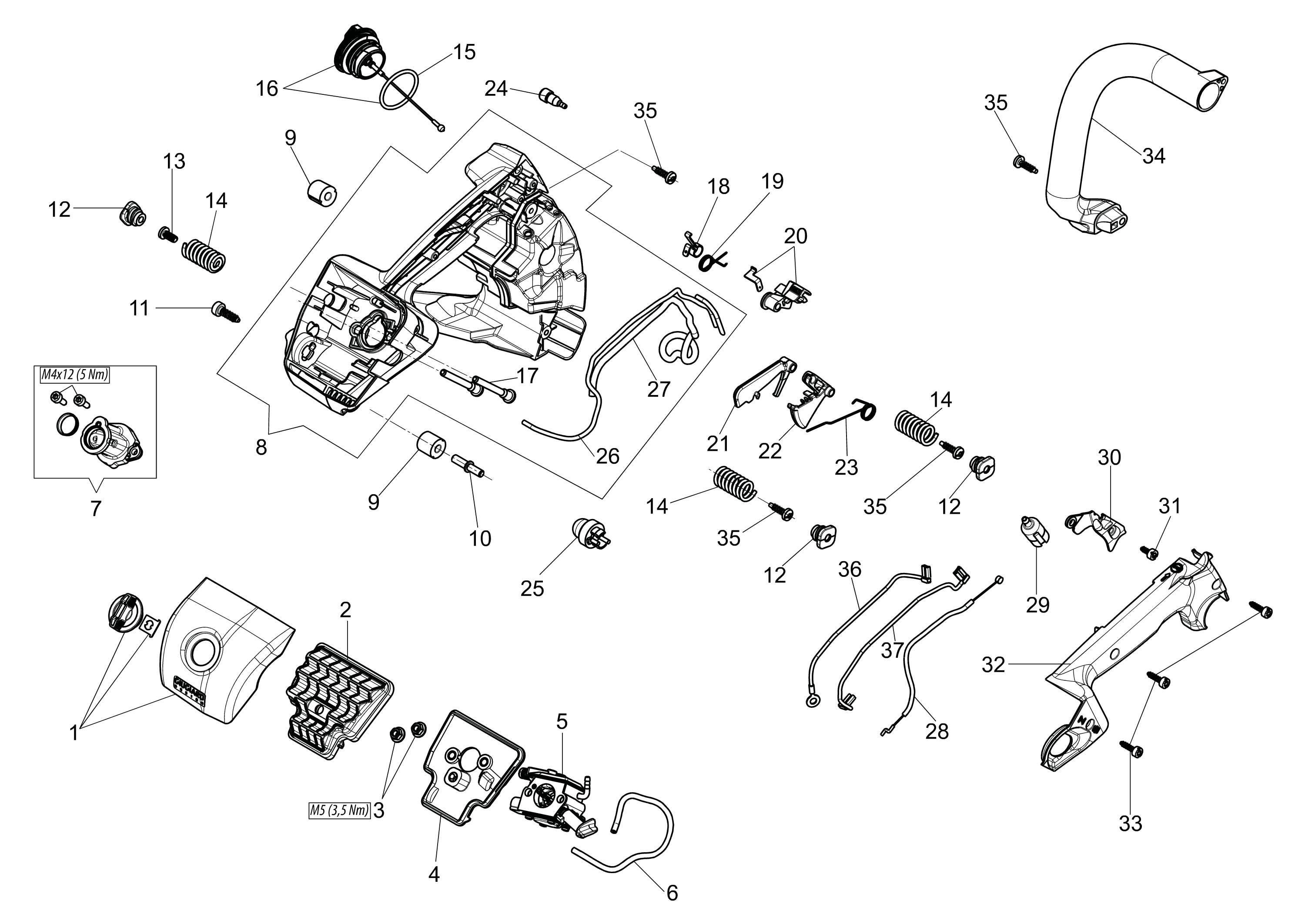 Handle and air filter