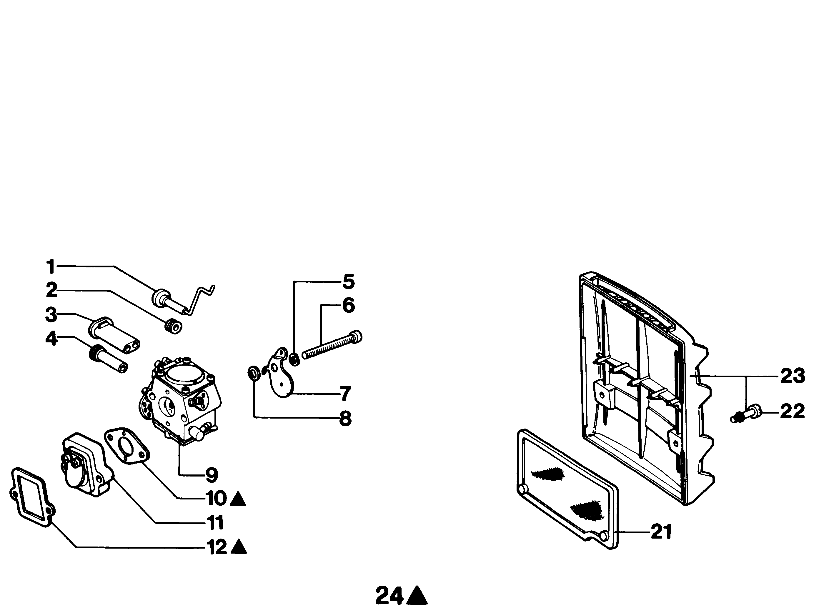 Air filter and carburetor