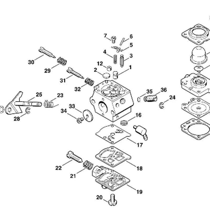 Stihl FS 85 Brushcutter FS85 Parts Diagram T Carburetor WT 447 stihl-fs-85-brushcutter-fs85-parts-diagram-t-carburetor-wt-447