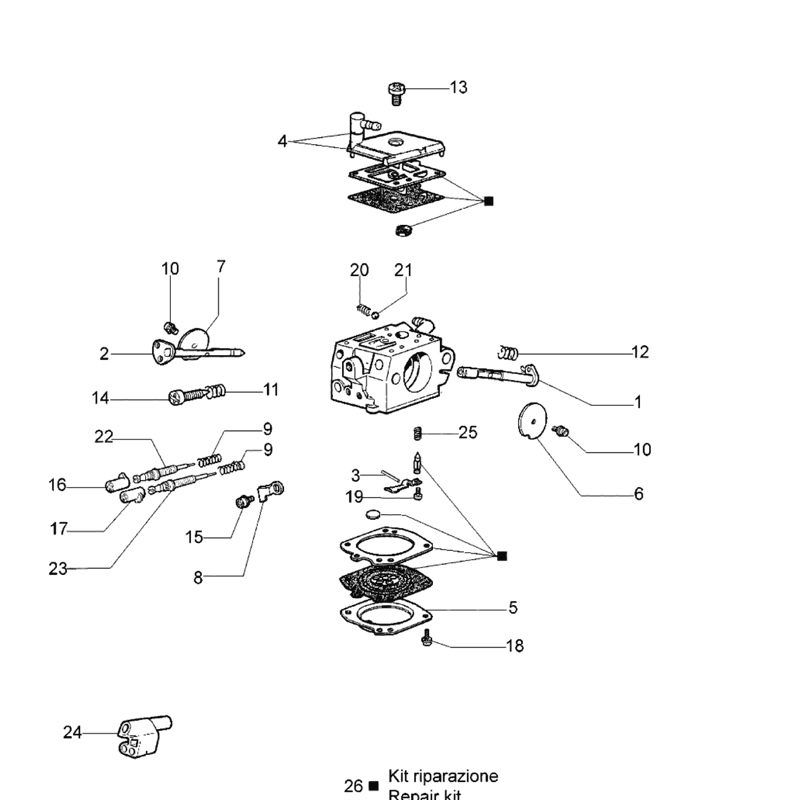 Efco 162 Petrol Chainsaw (2009) Parts Diagram, Page 4