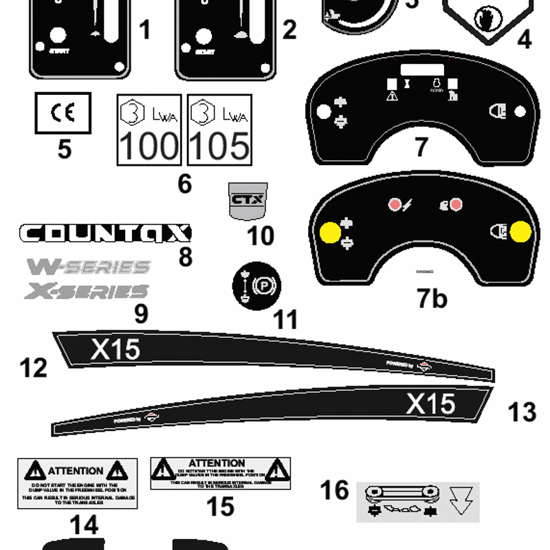 Countax X Series Rider 2011 (2011) Parts Diagram, Decals