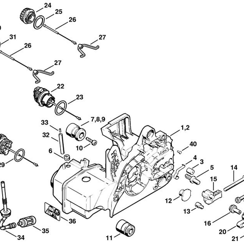 Stihl 021 Chainsaw (021) Parts Diagram, Housing