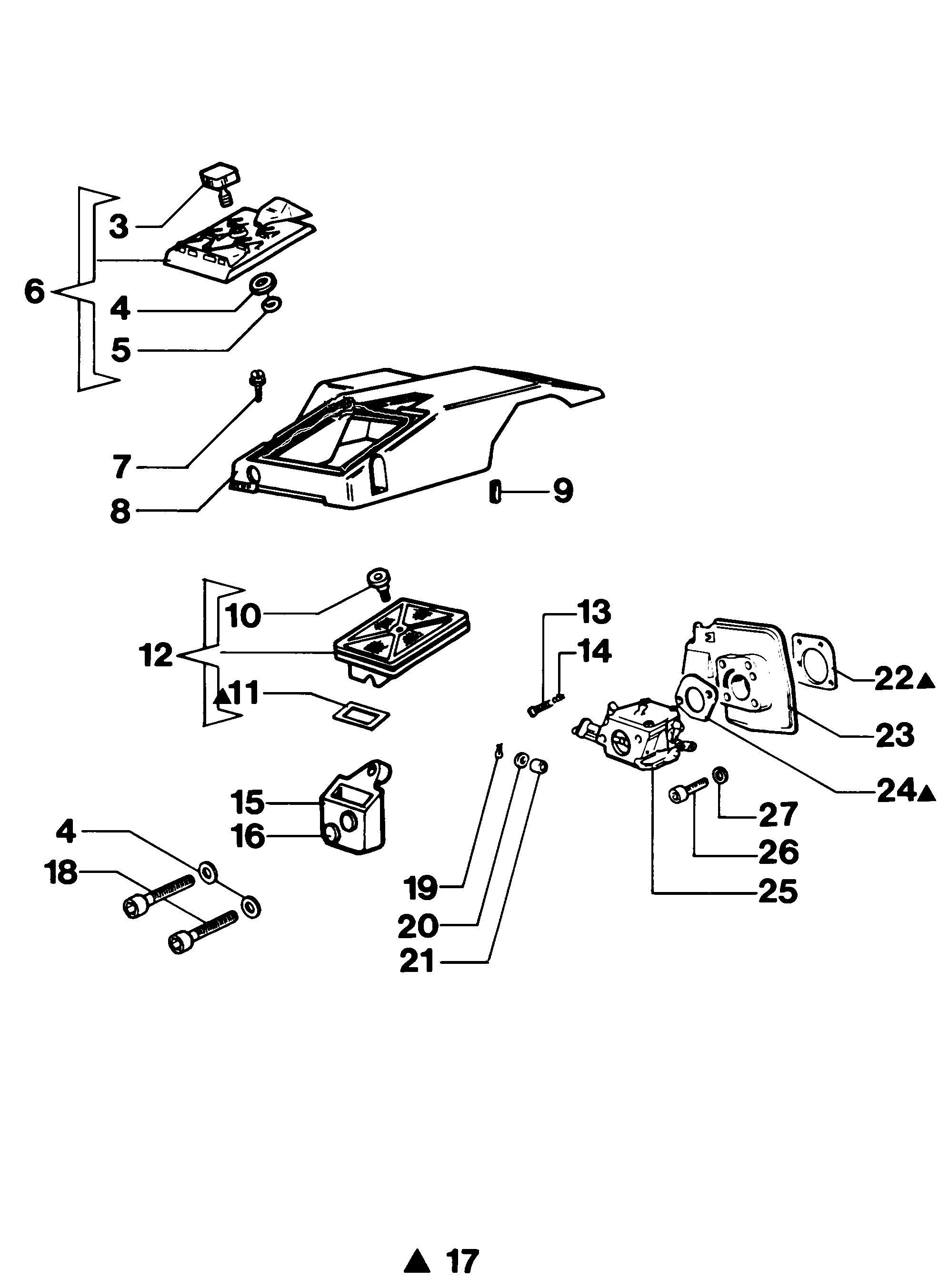 Air filter and carburetor