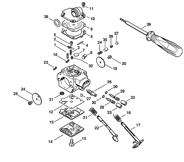 Stihl MS 361 Chainsaw (MS361) Parts Diagram, Carburetor HD34A