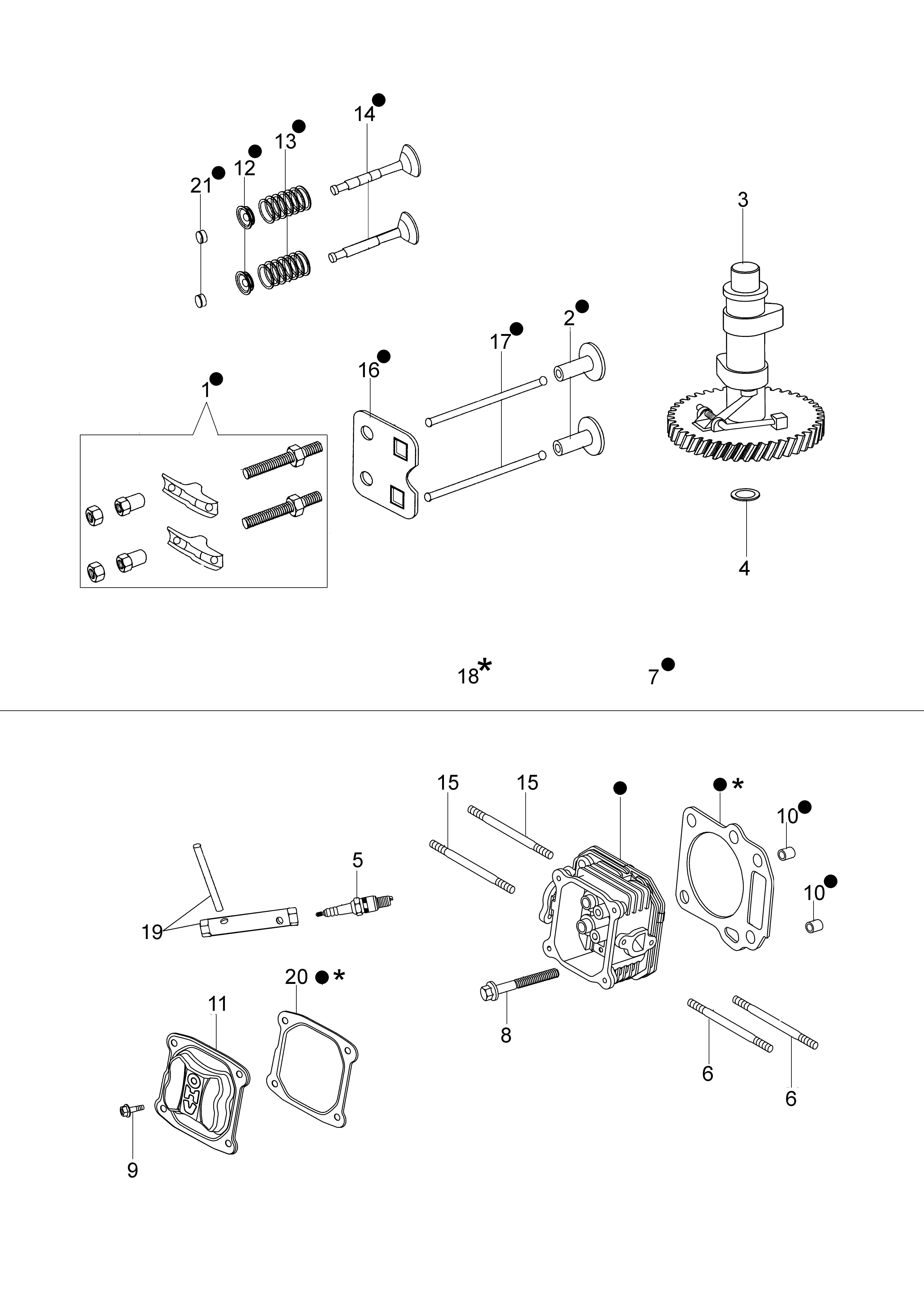 Cylinder head and valve