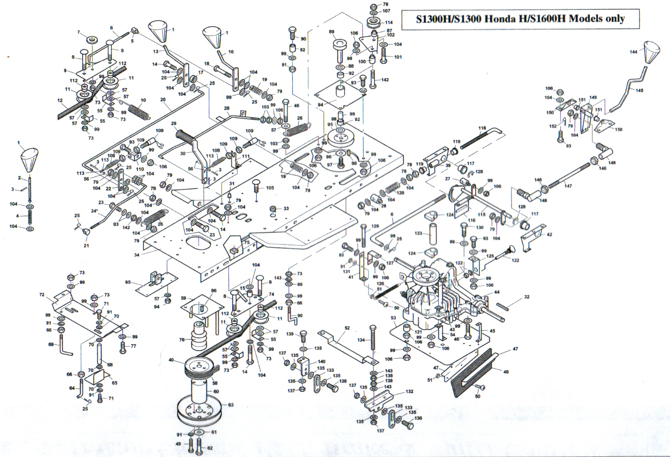 PTO- S1300 HONDA H/S1600 MODELS ONLY