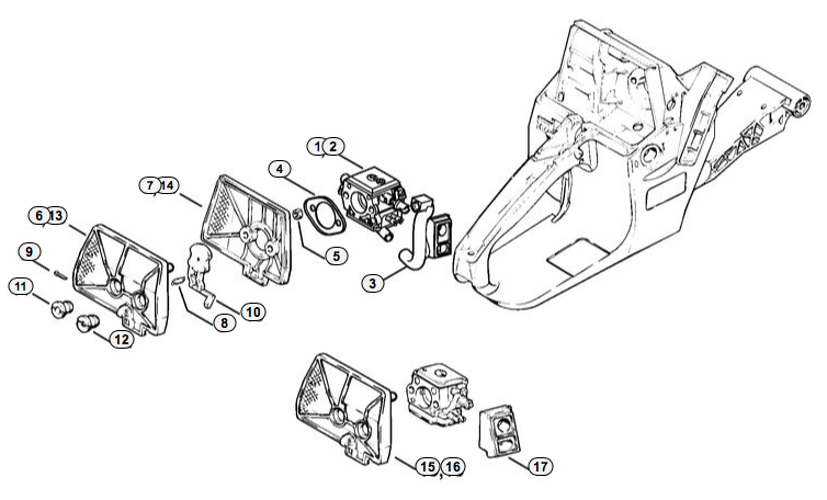 Stihl 038 Chainsaw (038W) Parts Diagram, Shroud