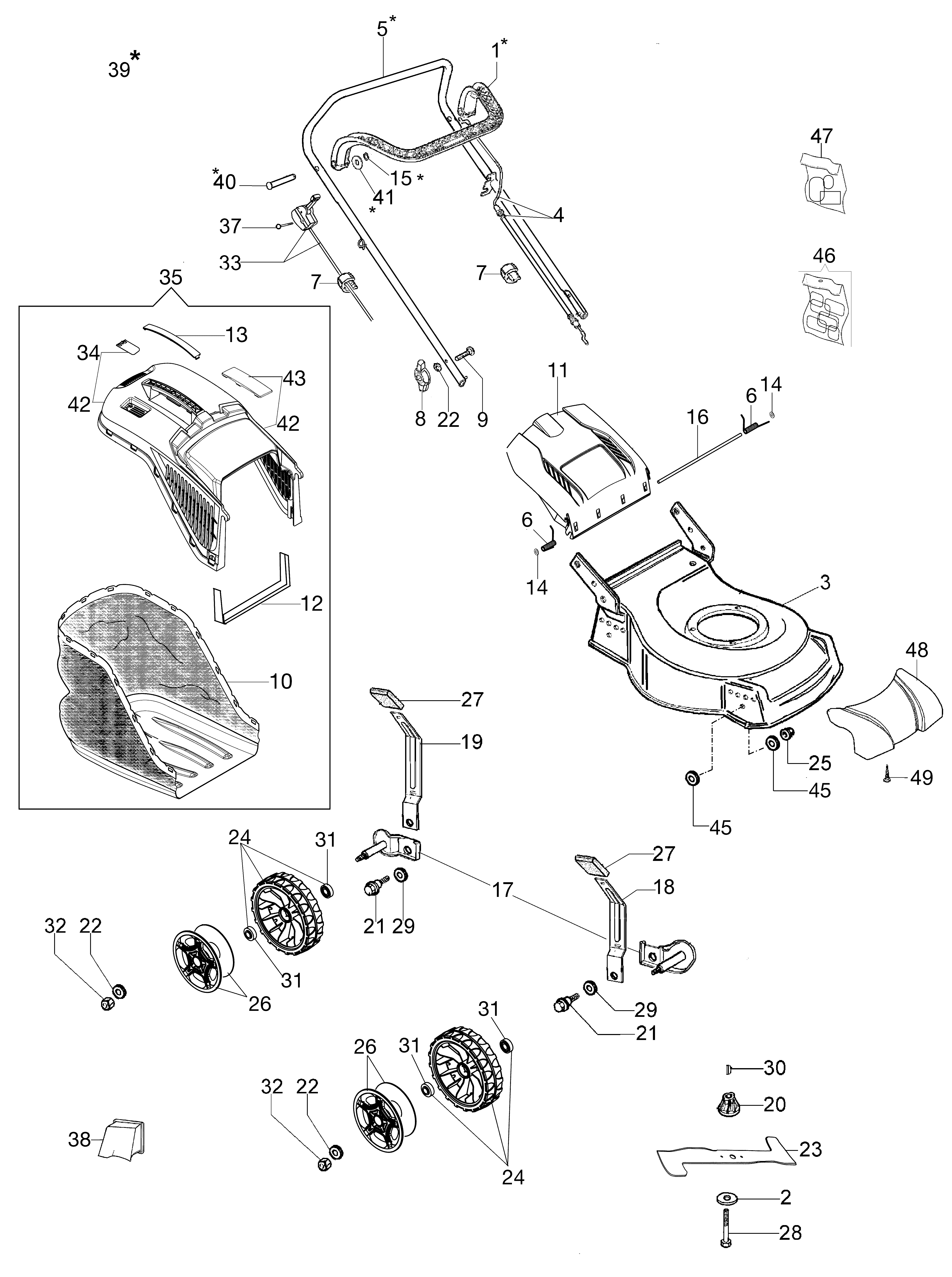 Complete illustrated parts list