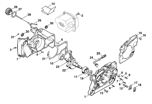 Stihl MS 640 Chainsaw (MS640) Parts Diagram, Cylinder