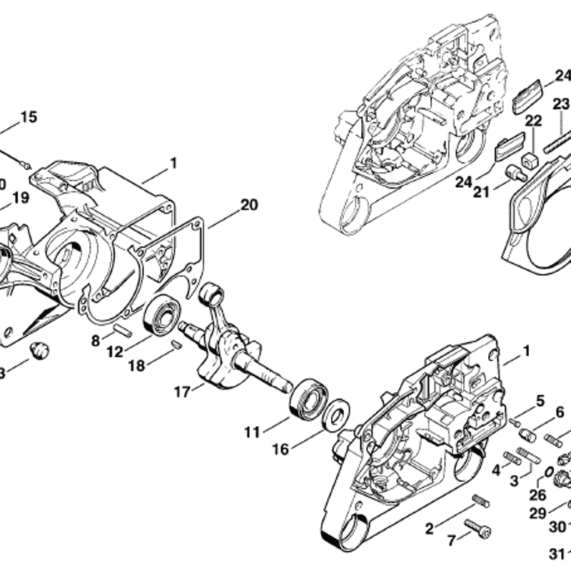 Ms 340 Stihl MS 340 Chainsaw (MS340) Parts Diagram, Crankcase-Chain tensioner