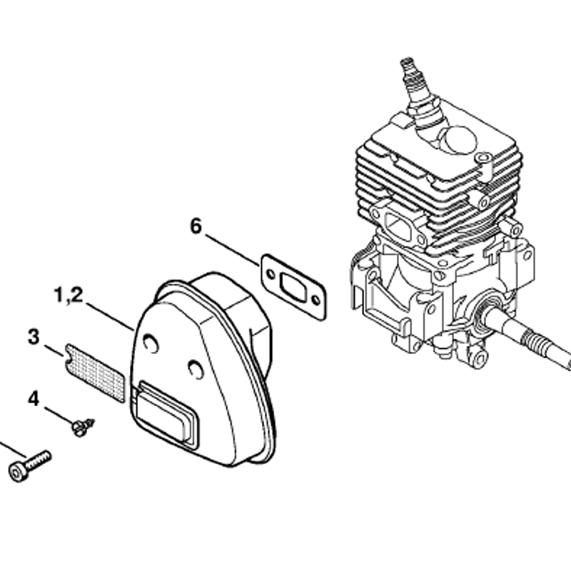 Stihl FS 56 BRUSHCUTTER (FS56R) Parts Diagram, Muffler