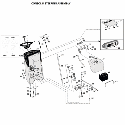 CONSOL & STEERING ASSEMBLY